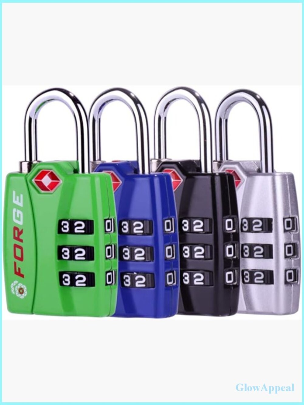 TSA Approved Combination Luggage Locks - 3 Digit Dials, Zinc Alloy